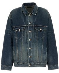 Balenciaga - Jassen ,Blauw ,Denim Classic Fit Denim Jas - Lyst