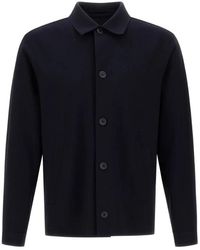 Herno - Jassen ,Blauw ,Polyester Shacket - Lyst