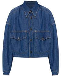 Versace - Jassen ,Blauw ,Denim Loose-Fit Denim Jack - Lyst