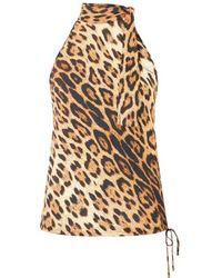 Roberto Cavalli - Haltertop Met Jaguar Skin Print - Lyst