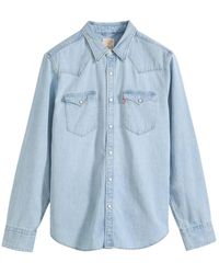 Levi's - Overhemden ,Blauw ,Denim Barstow Western Shirt - Lyst