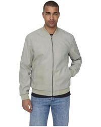 Only & Sons - Lucas Fake Suede Bomber - Lyst