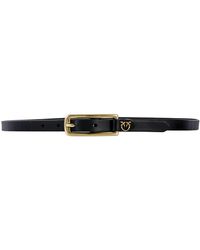 Pinko - Accessoires ,Zwart ,Leer Leren Riem Met Logo - Lyst