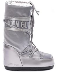 Moon Boot - Silberne icon glance stiefel - Lyst