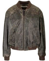 Acne Studios - Liev Leather Bomber Jacket - Lyst