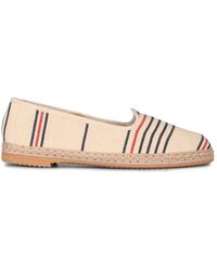 Manebí - Schoenen ,Katoen Gestreepte Canvas Espadrilles Met Ronde Neus - Lyst