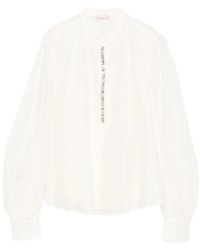 Liu Jo - Overhemden ,Wit ,Polyester Blouse Met Juweelborduurwerk - Lyst