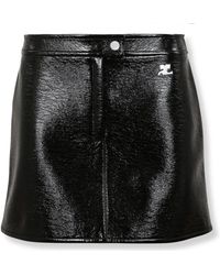 Courreges - Rokken ,Zwart ,Katoen Reedition Vinyl Mini Rok - Lyst