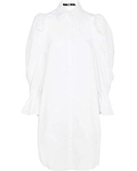 KARL LAGERFELD - Kleedjes ,Wit ,Katoen Katoenen Jurk - Lyst
