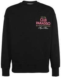 MSGM - Hoodies & Sweatvesten ,Zwart ,Katoen Gedrukte Katoenen Sweatshirt - Lyst