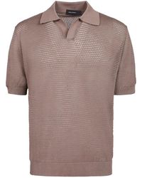 Tagliatore - Tops ,Bruin ,Katoen Keith Knit Polo - Lyst