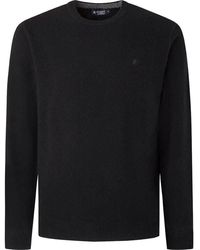 Hackett - Truien & Vesten ,Zwart ,Wol Lambswool Crew - Lyst