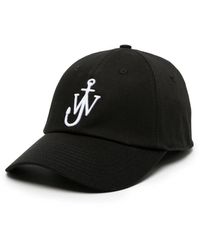 JW Anderson - Bestickte baumwollhüte mit logo,schwarze baumwoll-baseballkappe mit logo - Lyst