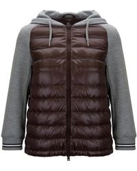 Herno - Gewatteerde Jas Met Capuchon En Rits - Lyst