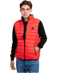 U.S. POLO ASSN. - Jassen ,Rood ,Polyester Omkeerbaar Herenvest 46019-A133-575 Rood/Marine - Lyst