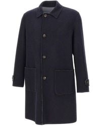 Eleventy - Jassen ,Blauw ,Wol Reversible Wollen Jas - Lyst