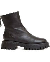 Halmanera - Stivaletto Pelle Nera Cerniera Dientro - Lyst