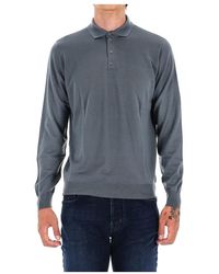 Drumohr - Tops ,Grijs ,Wol Groene Polo Super 140's Extrafijne Wol - Lyst
