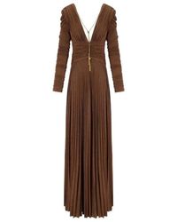 Elisabetta Franchi - Carpet Kleid Aus Lurex-Jersey Mit Halskette - Lyst