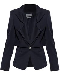 McQueen - Jassen ,Blauw ,Wol Folded Lapel Single-Breasted Jacket - Lyst