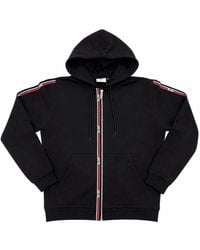 Gcds - Hoodies & Sweatvesten ,Zwart ,Katoen Logo Tape Hoodie Zip - Lyst