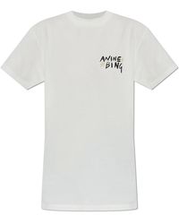 Anine Bing - Tops ,Wit ,Katoen Walker T-Shirt - Lyst