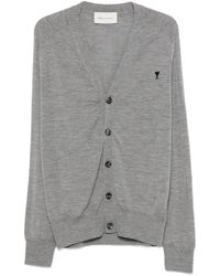 Ami Paris - Button V-Neck Cardigan - Lyst