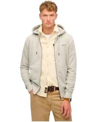 Superdry - Hoodies & Sweatvesten ,Grijs ,Katoen Essential Logo Zip Hoodie - Lyst