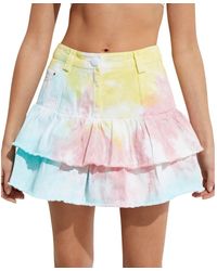 LoveShackFancy - Roze Tie-Dye Denim Rok - Lyst
