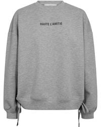 Haute L'Amitié - Haute'Amitié, ,Hoodies & Sweatvesten ,Grijs ,Katoen Maxi Side Print Sweat - Lyst