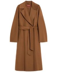 Max Mara - Jassen ,Bruin ,Wol Cles Coat - Lyst