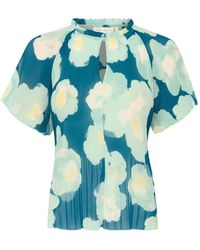 Inwear - Top Verde Poético De Flores Plisado, Mujer, Talla - Lyst