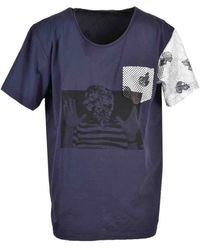 Gabriele Pasini - Tops ,Blauw ,Katoen Blauw Print T-Shirt - Lyst