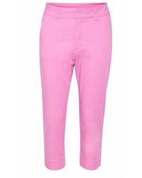Kaffe - Broeken ,Roze ,Cyclamen Capri Broek Met Zakken - Lyst