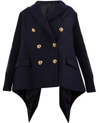 Sacai Double Breasted Jacket - Blauw