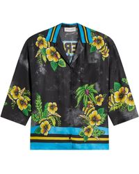 Ermanno Scervino - Camisa de satén con estampado floral estilo primaveral - Lyst