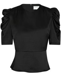 Neo Noir - Overhemden ,Zwart ,Polyester Benua Heavy Sateen Blouse - Lyst