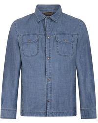 Moorer - Overhemden ,Blauw ,Denim Denim Overhemd Met Zakken En Knopen - Lyst