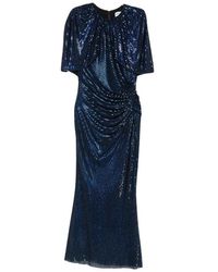 Self-Portrait - Kleedjes ,Blauw ,Pf 26-054M-N Jurk Met Strass Cape - Lyst