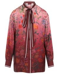 Gucci - Silk Shirt With Flora Print - Lyst