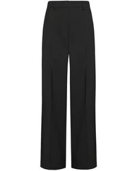 Momoní - Wijde Wollen Broek Met Plooien - Lyst