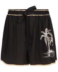 Zimmermann - Korte Broeken ,Zwart ,Zijden Shorts Met Achterzak - Lyst