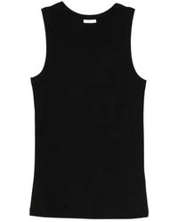 JOSEPH - Tops ,Zwart ,Katoen Yeux Ribbed Tank - Lyst