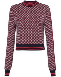 Balmain - Short Sweater In Monogrammed Knit - Lyst