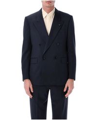 Lardini - Jassen ,Blauw ,Wol Soirée Double-Breasted Jacket - Lyst