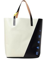 Marni - Schwarze Leder-Tote-Tasche - Lyst