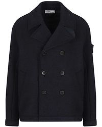 Stone Island - Double-Breasted Coats - Lyst