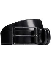 BOSS - Leren Riem Met Gunmetal Logo Gesp - Lyst