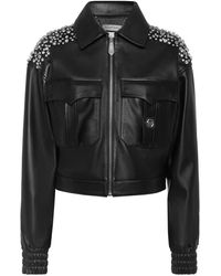 Philipp Plein - Jassen ,Zwart ,Leer Boxy Cargo Bomber Deluxe Signature - Lyst