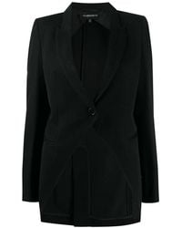 Ann Demeulemeester - Jassen ,Zwart ,Katoen Zwarte Cavalier Blazer - Lyst